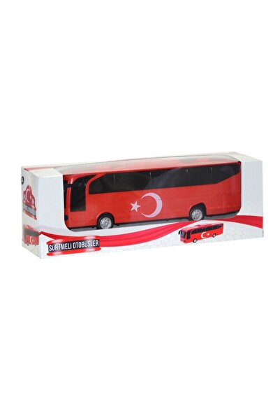 Genel Markalar Oyuncak Kırmızı Sürtmeli Türk Bayraklı Otobüs 24 Cm Cnm37 (27 40)