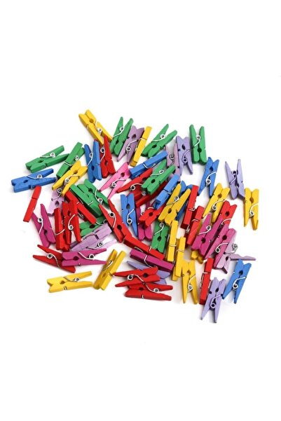 ledison 100 قطعة ملونة 2.5 سم أوتاد خشبية صغيرة متعددة الوظائف شماعات الصور