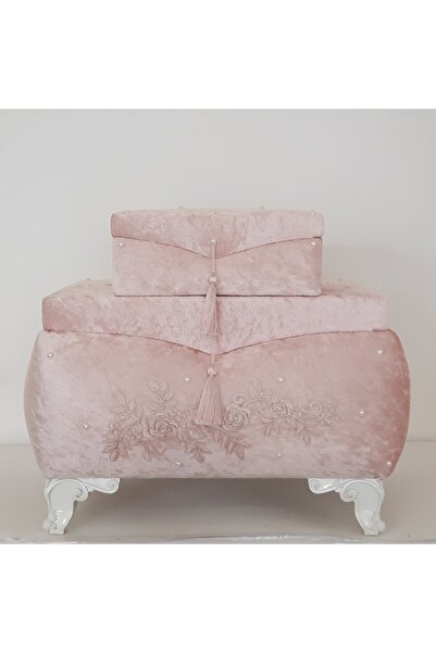 Duru Çeyiz Sandıkları Hürrem İkili Çeyiz Sandığı  pembe