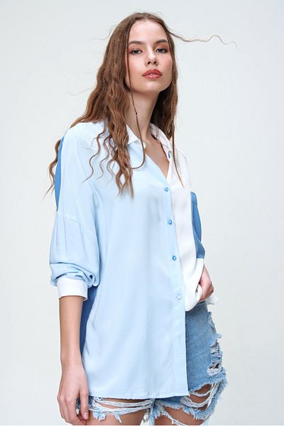 Trend Alaçatı Stili Shirt - Blue - Regular fit