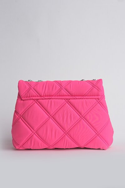 Çantacımstore Női rózsaszín lánc steppelt szövettáska 401