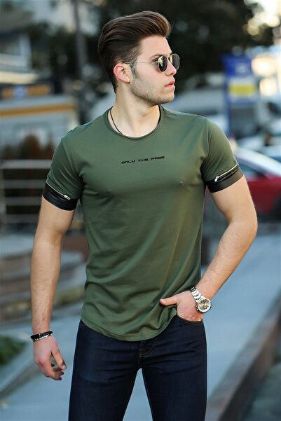 Madmext Ανδρικό μπλουζάκι χακί 4451