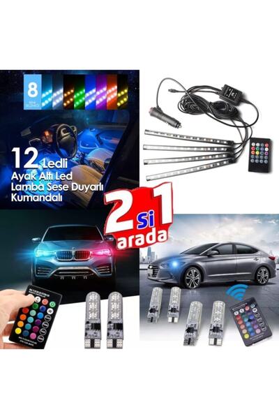 Aksefuar Lazer Fiat / Tofaş Tipo 12 Ledli Ayak Altı + Kumandalı Park Ledi