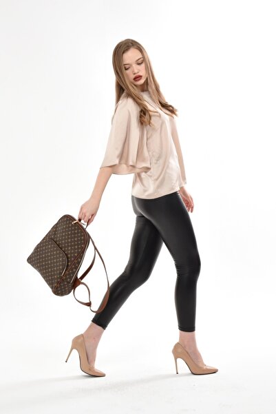 Ysmn Γυναικείο σακίδιο πλάτης με μονόγραμμα καφέ Yc041581slg