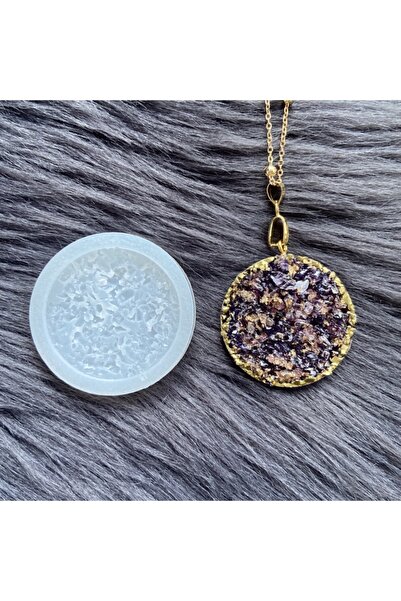 se7enhome قلادة إيبوكسي كريستالية مستديرة - قالب سلسلة مفاتيح