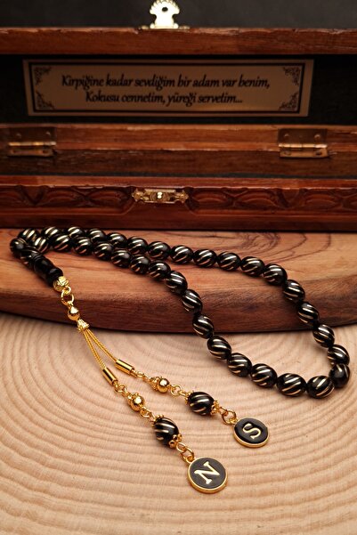 OTTOTESBİH Erkek Hediyelik Harf Püsküllü Oltu Tesbih, Harfli Tespih