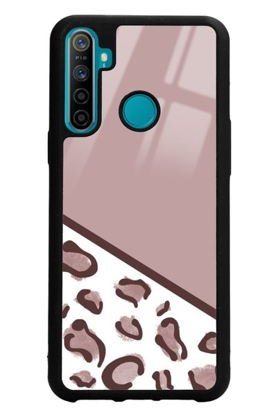 Spoyi Oppo Realme 5I Coffee Leopard Design Glossy Phone Case