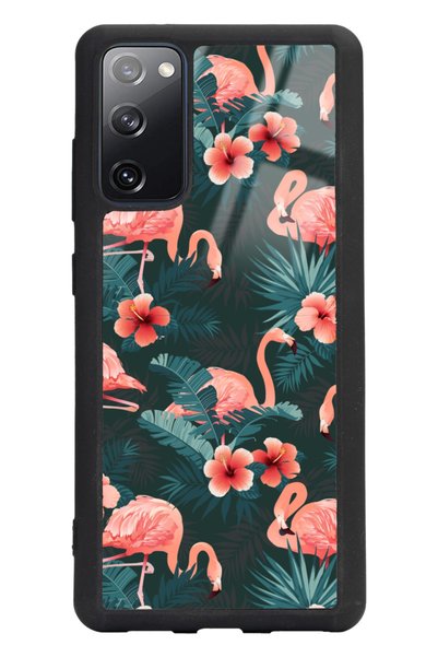Spoyi Samsung S20 Fe Flamingo Leaf Design Glossy Phone Case