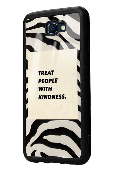 Spoyi حافظة هاتف سامسونج J7 Prime Zebra Motto Design لامعة