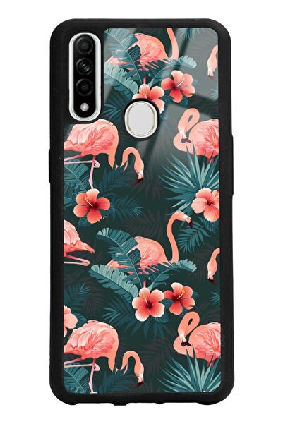 Spoyi Oppo A31 Flamingo Leaf Tasarımlı Glossy Telefon Kılıfı