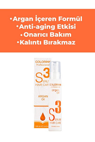 Colorinn S3 Argan Yağlı Saç Bakım Serumu 100 ml