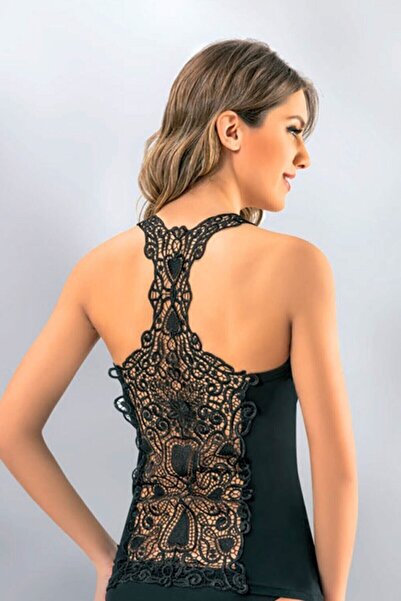 NOBLE STORE Ip Askılı-kadın Atlet-sırtı Dantelli Atlet