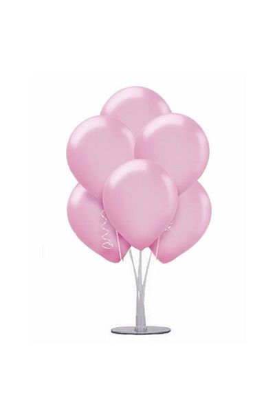 Happyland 1 Piece 7 Balloons Metallic Pink Footed Balloon Stand