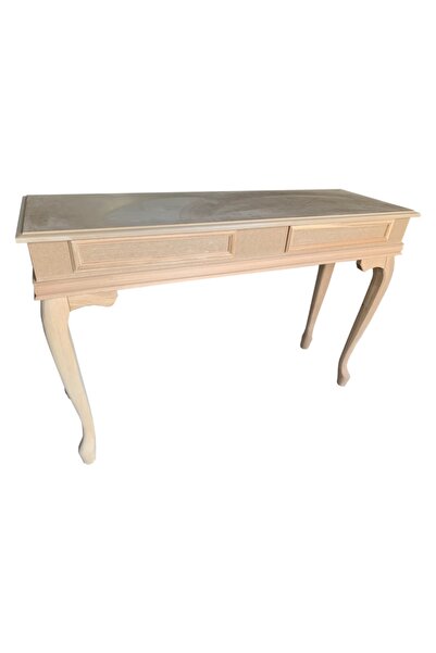 Evim-E Aksesuar Lükens Ayaklı Tamamı Ahşap 120 Cm Dresuar Ham& Cilasız