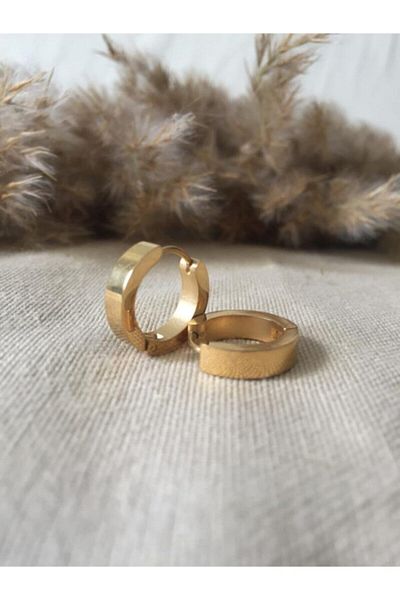 Jaida Moda للجنسين الذهب 316L الجراحية الصلب الكلاسيكية نموذج 10mm هوب القرط