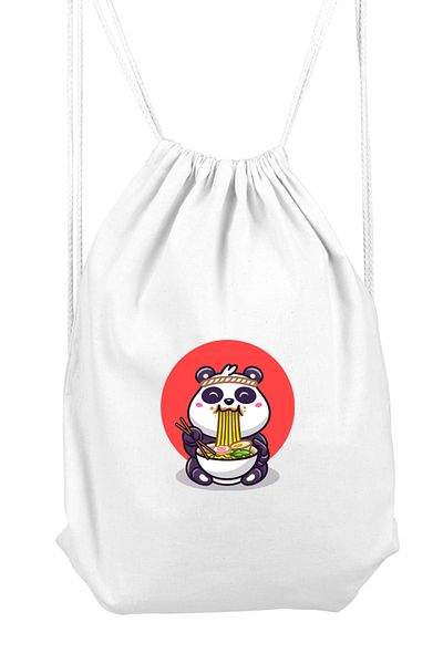 herotasarım Αθλητικό σακίδιο πλάτης με μοτίβο Panda Eating Noodle - 36x50 cm Bll800