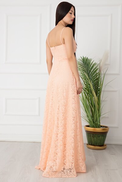 PULLIMM Довга мереживна вечірня сукня на бретелях - 13337