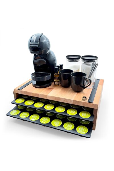 kozawoodart Dolce Gusto Ahşap Kapsül Tutucu - 70 Bardaklık