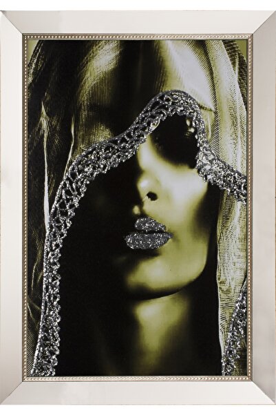 Ayna Çerçeveli Kabartmalı Kanvas Tablo 50x70 Cm.