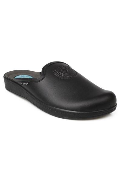 Ceyo 9933-7 m Comfort Front Closed Black Men's Slippers