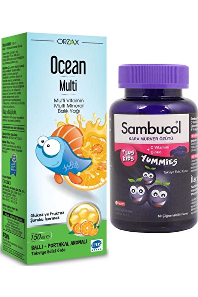 Ocean Multi Şurup 150ml + Sambucol Plus Kids Yummies 60 Çiğnenebilir Form