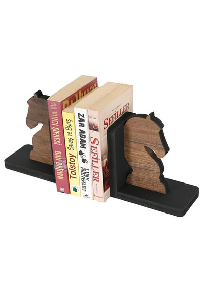 HobiMax Decorative Wooden Book Holder with Horse Figure