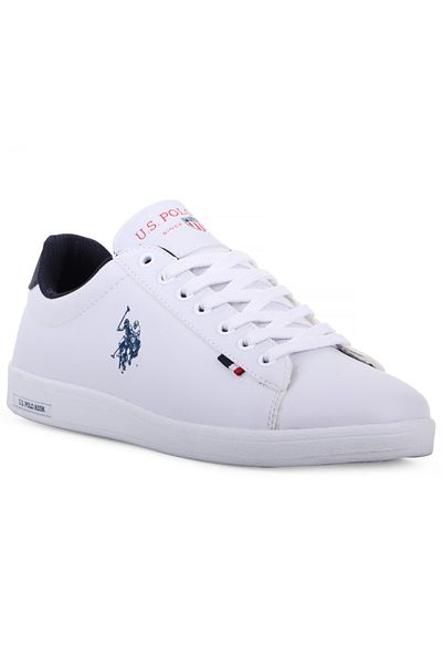 U.S. Polo Assn. White εναντίον U.S. Polo Assn. Αθλητικά παπούτσια Unisex με κορδόνια Franco 1fx