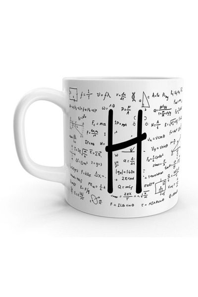 Rock'n Fox Letter H Math Formula Design Mug with Letter