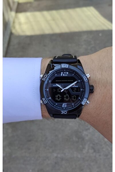 Naviforce Alarm Illuminated Men's Wristwatch with Digital and Analog Display