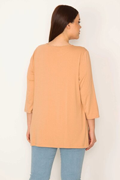 Şans Γυναικεία παγιέτα μεγάλου μεγέθους Λεοπάρ μπλούζα με στάμπα 65n31983