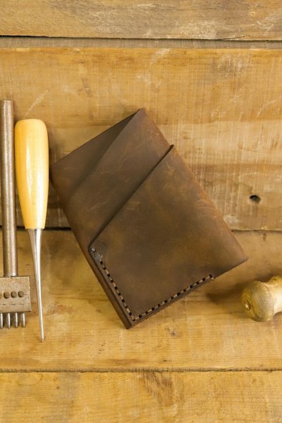 New Coast Leather 1900's Ανδρική Καφέ Γνήσια Δερμάτινη Χειροποίητη Κάρτα