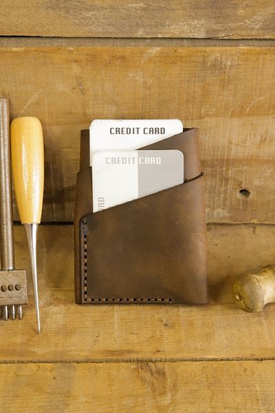 New Coast Leather 1900's Ανδρική Καφέ Γνήσια Δερμάτινη Χειροποίητη Κάρτα