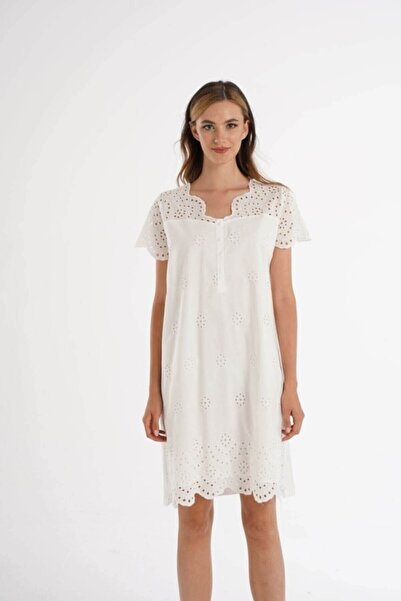 Magic Form Women's Ecru Cotton Maternity Maternity Nightgown