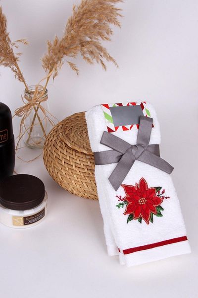 Baveno 100% Cotton Embroidered 28x46 Set of 2 Towels