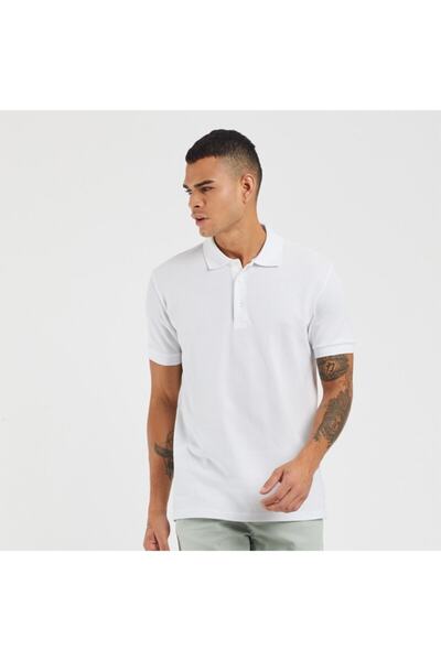 ŞENOL ÇARŞI Men's White Polo Neck Tshirt
