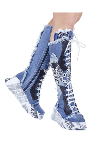 StarBlueMooN Kadın Kot Çizme
