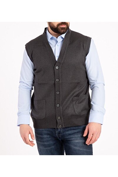 NACAR STORE Men's Smoked Fine Wool Knitwear Knitted Vest