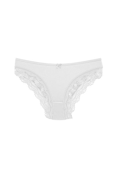 HNX Chiloți de damă, alb, în ​​modal, cu slip cu dantelă