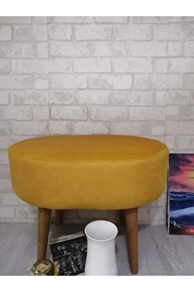 Arkın Puf ,puf Ahşap Ayak Hardal Sarı ,spor Modern Tasarım Spor Dikiş