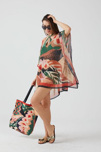 AYSHOME Μπλούζα παραλίας Ays Home Tropical Leaf