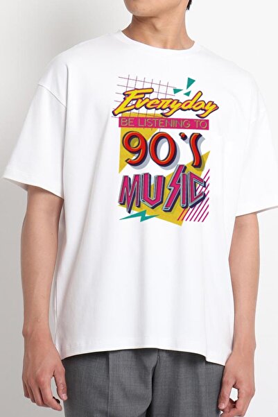 GreenMint موسيقى التسعينيات باللون الأبيض للجنسين