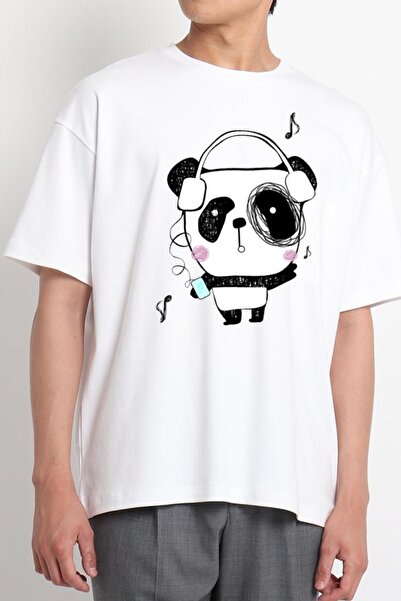 GreenMint للجنسين الأبيض الرقص الباندا سماعة الموسيقى في سماعات الرأس