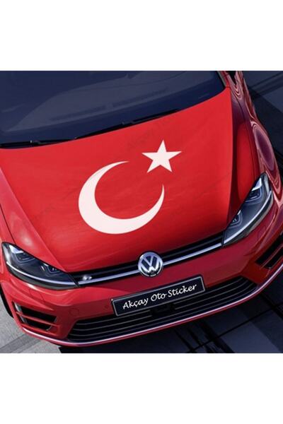 unifol Ay Yıldız Sticker Türk Bayrağı Sticker Oto Sticker 50cm X 40cm