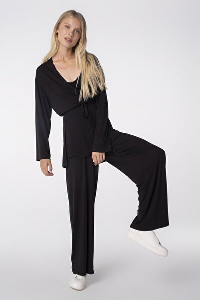 Re-clo Yoga Set Top, Sürdürülebilir Kumaşlı, Ayar Düğmeli, Anvelop Tunik
