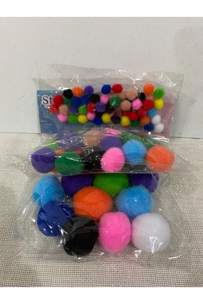 Studi Pompom Set 10mm 20mm and 30 Mm