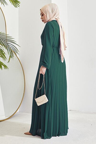 InStyle Rochie Limelda din Sifon Hijab - Verde Petrol