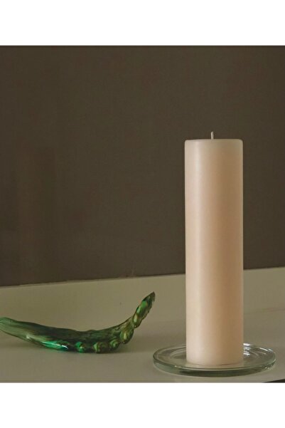 Luz&Brillante Beyaz Sütun Büyük Dekoratif Kokulu Uzun Mum