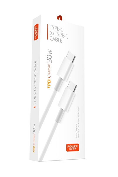 POWERWAY Pd30 Type-c To Type-c Pd 30w Şarj Ve Veri Aktarım Kablosu