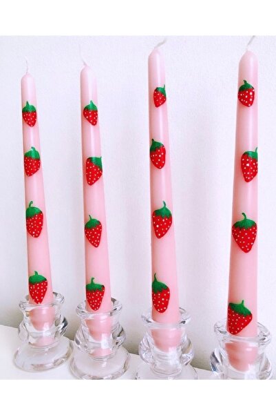 NYMPHİS Tekli Çilek Desenli Şamdan Mumu