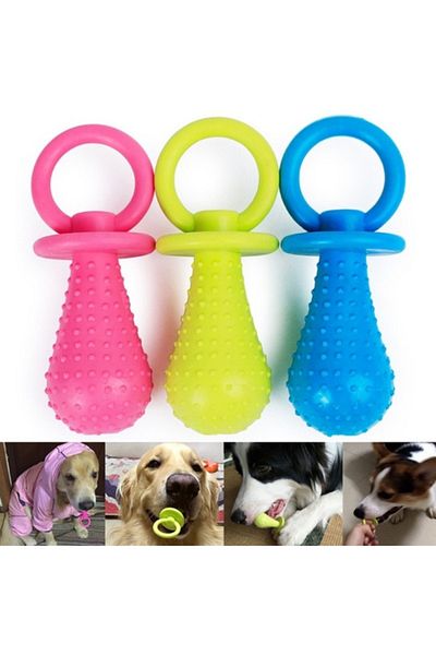 Mixpet 15.5 Cm Yellow Dog Toy with Pacifier Bell
